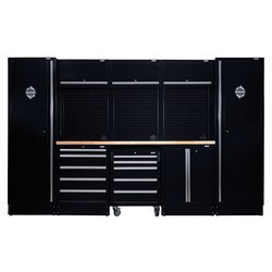 BUNKER 16 Piece Modular Storage Combo with Hardwood Worktop, 3240mm