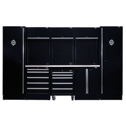 BUNKER 16 Piece Modular Storage Combo with Stainless Steel Worktop, 3240mm
