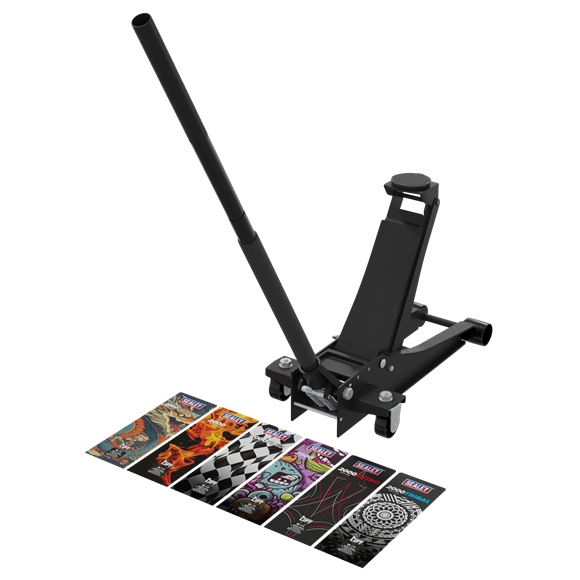 Sealey Low Profile Custom Design Trolley Jack with Rocket Lift 2 Tonne - Black