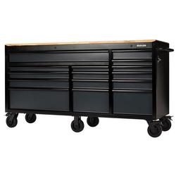 BUNKER 15 Drawer Workbench Roller Tool Cabinet, 72",