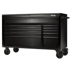 BUNKER® 10 Drawer Workbench Roller Tool Cabinet with Black Stainless Steel Worktop, 56"