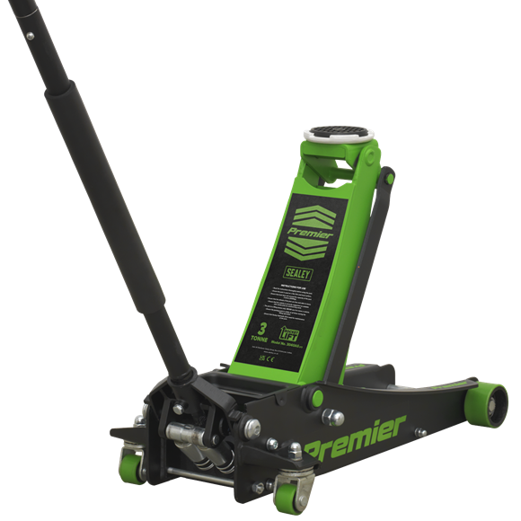 Sealey Low Profile Trolley Jack with Rocket Lift 3 Tonne - Green