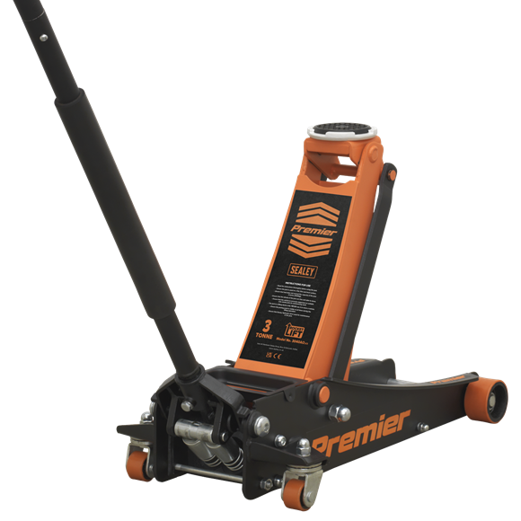 Sealey Low Profile Trolley Jack with Rocket Lift 3 Tonne - Orange