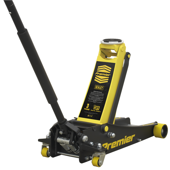 Sealey Low Profile Trolley Jack with Rocket Lift 3 Tonne - Yellow