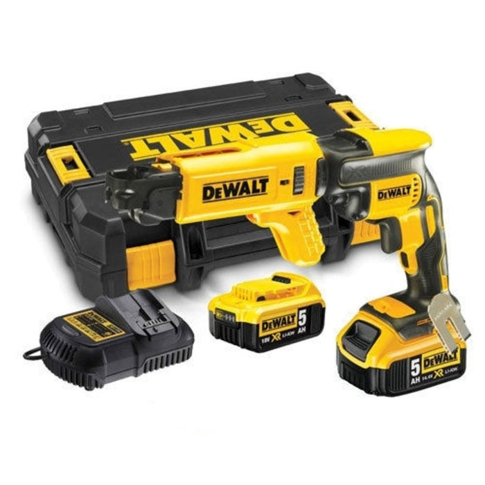 DeWalt DCF620P2 18V XR Brushless Drywall Screwdriver Kit (2 x 5.0Ah Li-Ion Batteries, Charger & Case)