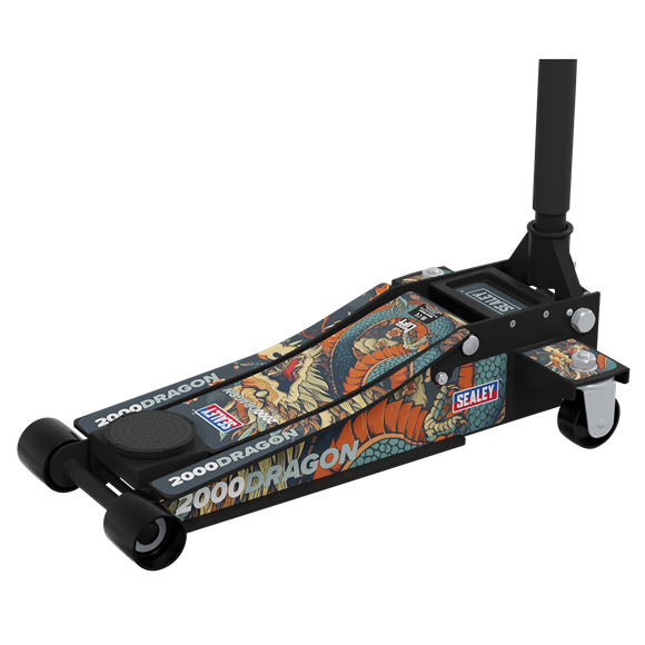 Sealey Low Profile Custom Design Trolley Jack with Rocket Lift 2 Tonne - Black