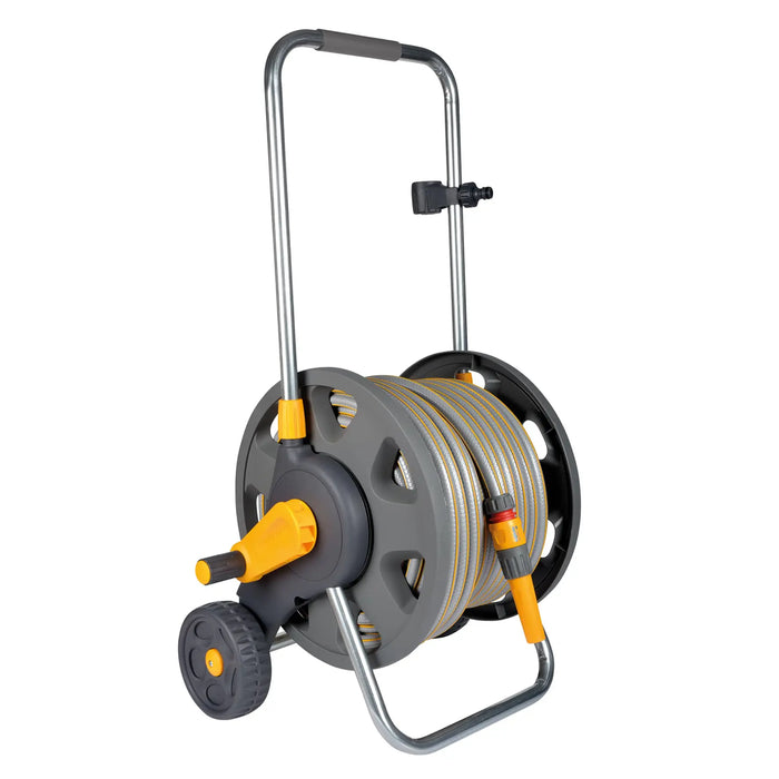 Hozelock 60m Assembled Hose Cart with 50m Garden Hose Pipe