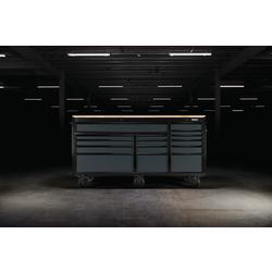 BUNKER 15 Drawer Workbench Roller Tool Cabinet, 72", Grey