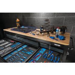 BUNKER 15 Drawer Workbench Roller Tool Cabinet, 72", Grey