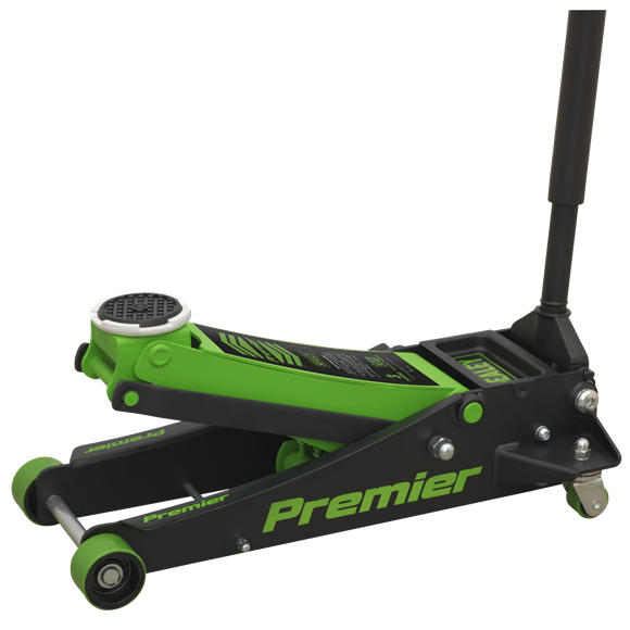Sealey Low Profile Trolley Jack with Rocket Lift 3 Tonne - Green