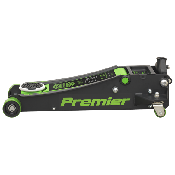 Sealey Low Profile Trolley Jack with Rocket Lift 3 Tonne - Green