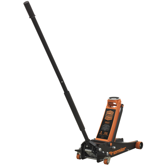 Sealey Low Profile Trolley Jack with Rocket Lift 3 Tonne - Orange