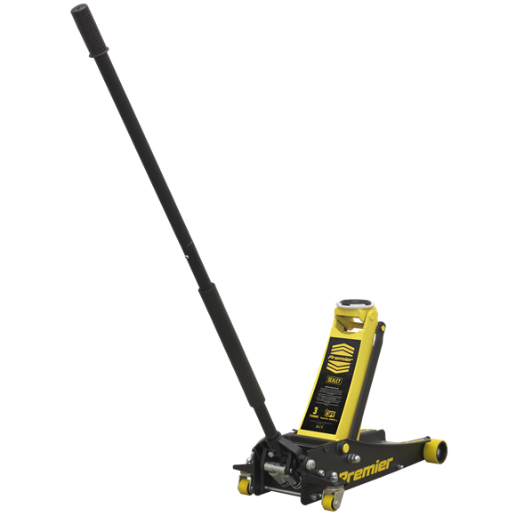Sealey Low Profile Trolley Jack with Rocket Lift 3 Tonne - Yellow