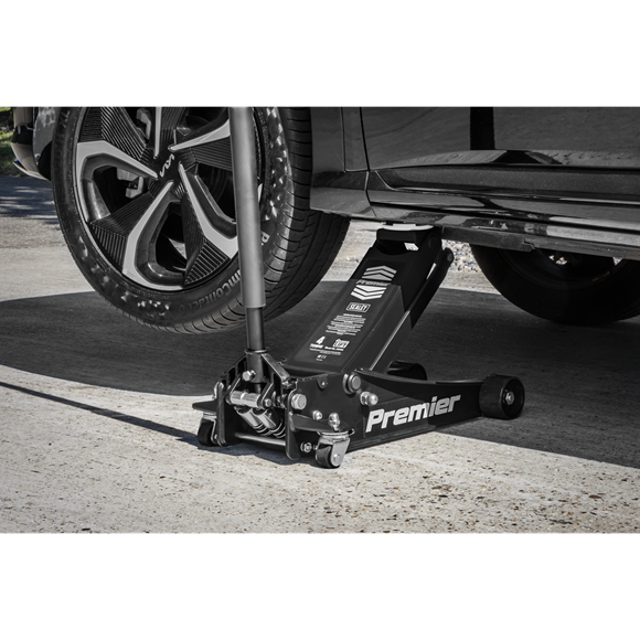 Seakey Low Profile Trolley Jack with Rocket Lift 4 Tonne - Black