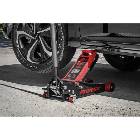 Sealey Low Profile Trolley Jack with Rocket Lift 4 Tonne - Red