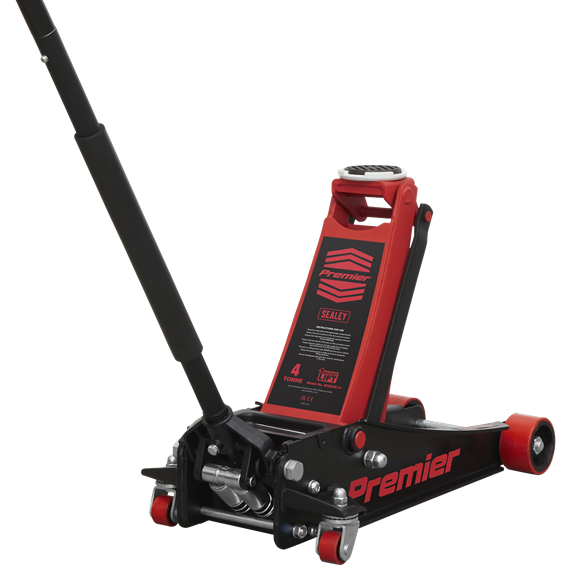Sealey Low Profile Trolley Jack with Rocket Lift 4 Tonne - Red