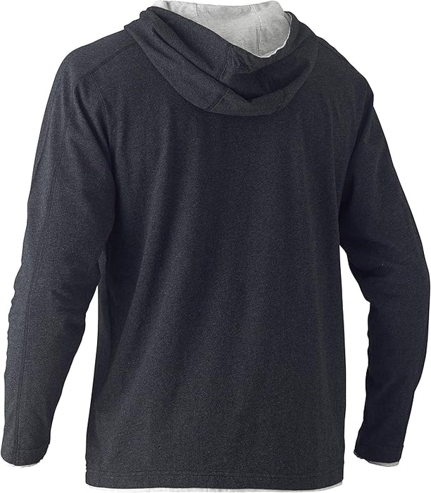 Bisley Workwear Flex & Move Cotton Hoodie Long Sleeve Charcoal Marle
